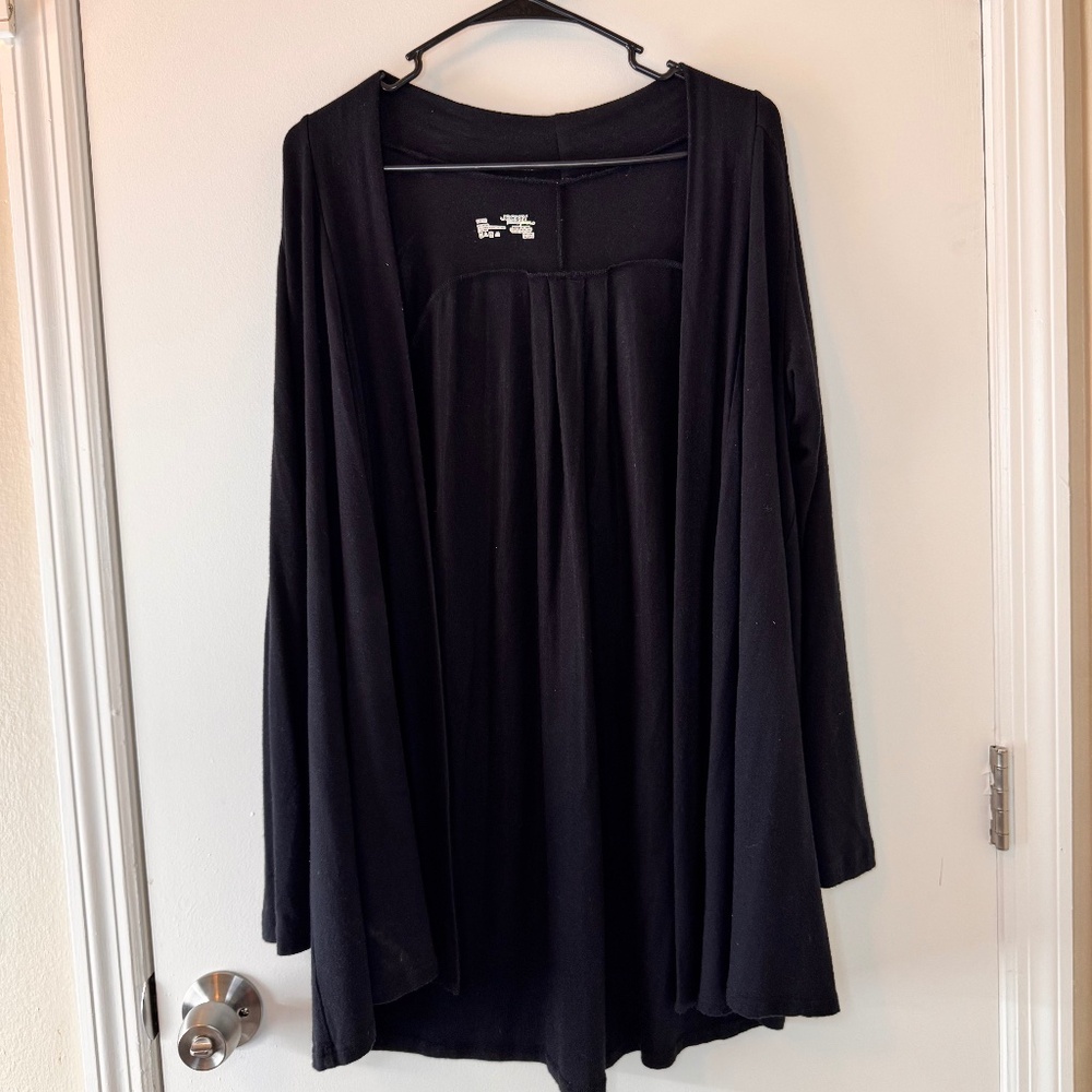 Womens Jockey Small‎ Black Open Front Long Sleeve Cardigan